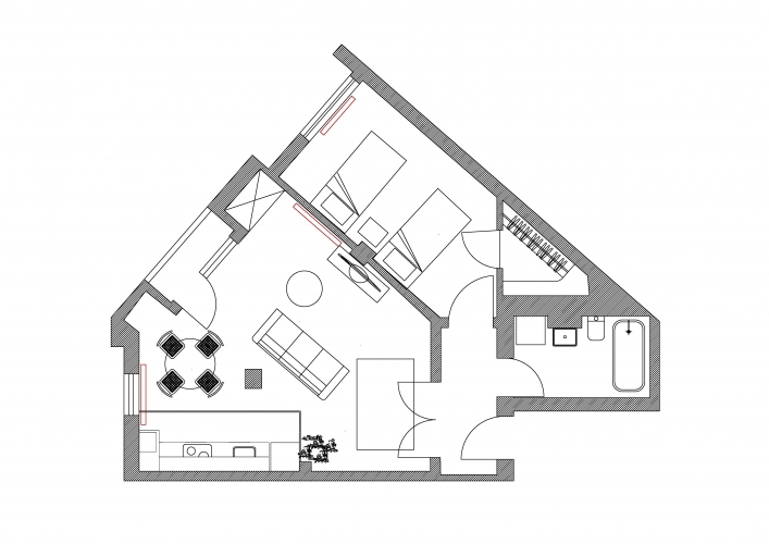 PLan apartamentul K